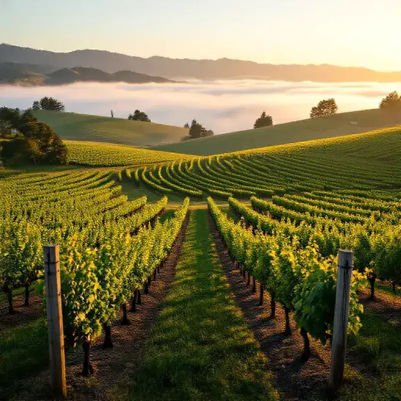 California Chardonnay vineyards in Sonoma County