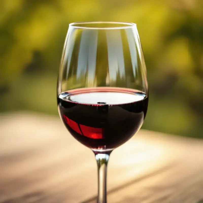 A large Burgundy-style glass filled with light garnet Pinot Noir wine, soft diffused natural light showing the wine’s...
