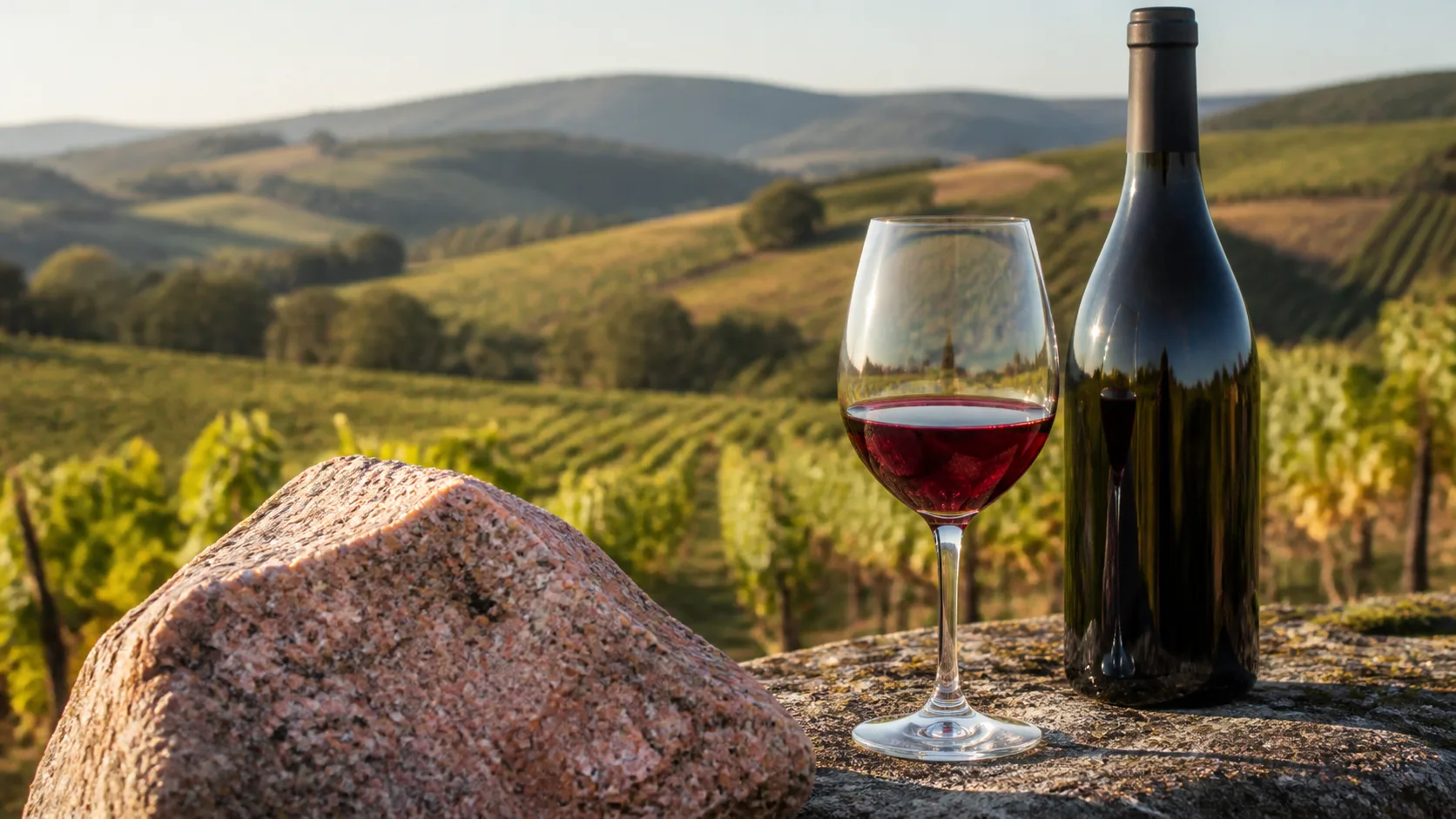 Le vin rouge Fleurie doit son élégance à un granite rose unique au Beaujolais